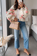 Heididress Button Down Flower Applique Sweater Cardigan