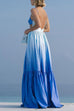 Heididress Backless Cut Out Gradient Tie Dye Ruffle Maxi Cami Dress