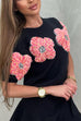 Heididress Crewneck Short Sleeves 3D Flower Sweater Top