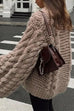 Heididress Round Neck Oversized Cable Knit Sweater