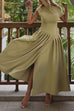 Heididress Elegant Asymmetric Shoulder Pleated Swing Maxi Dress