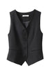 Heididress V Neck Button Up Pocketed Blazer Vest