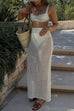 Heididress Elastic Waist Hollow Out Cover Up Maxi Skirt