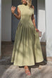 Heididress Elegant Asymmetric Shoulder Pleated Swing Maxi Dress