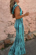 Heididress Cowl Neck Backless Tie Dye Hoodied Maxi Dress