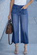 Heididress Patch Pocket Straight Wide Leg Cropped Jeans