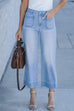 Heididress Patch Pocket Straight Wide Leg Cropped Jeans