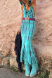 Heididress Cowl Neck Backless Tie Dye Hoodied Maxi Dress