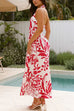 Halter Backless Printed Maxi Vacation Dress