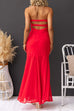 Strapless Cut Out Backless Flare Maxi Dress