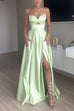 Heididress Strapless Cut Out Back Lace-up Slit Maxi Party Dress