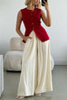 Heididress Elastic Waist Wide Leg Cotton Linen Palazzo Pants