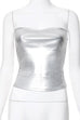 Heididress Strapless Metallic Crop Tube Top