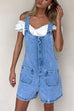 Heididress Button Up Pocketed Denim Romper