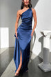 Heididress One Shoulder High Slit Satin Maxi Party Dress