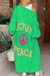 Heididress Open Front Love and Peace Pattern Long Sweater Cardigan(in 5 Colors)