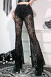 Heididress Elastic Waist Bell Bottomed Mesh Lace Pants