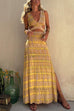 Heididress V Neck Cut Out Side Split Tie Dye Maxi Dress