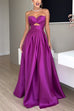 Heididress Strapless Lace-up High Slit Satin Maxi Party Dress