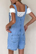 Heididress Button Up Pocketed Denim Romper