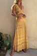 Heididress V Neck Cut Out Side Split Tie Dye Maxi Dress