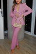 Heididress One Button Pocketed Blazer and Straight Leg Pants Power Suit Set