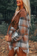 Heididress Button Up Corduroy Splice Plaid Shacket