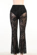 Heididress Elastic Waist Bell Bottomed Mesh Lace Pants