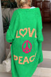 Heididress Open Front Love and Peace Pattern Long Sweater Cardigan(in 5 Colors)