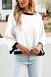 Heididress Crewneck Drop Shoulder Color Block Knit Sweater