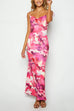 Heididress Tie Shoulder Backless Printed Maxi Cami Dress