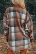 Heididress Button Up Corduroy Splice Plaid Shacket