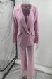 Heididress One Button Pocketed Blazer and Straight Leg Pants Power Suit Set