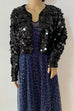 Heididress Open Front Cropped Sequin Jacket