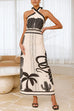 Heididress Palm Canyon Print Criss Cross Halter Maxi Dress