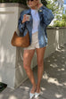 Heididress Vintage Button Down Pocketed Denim Jacket