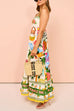 Heididress Spaghetti Strap Tropic Print Swing Maxi Vacation Dress