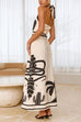 Heididress Palm Canyon Print Criss Cross Halter Maxi Dress