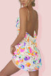 Heididress Chain Strap Backless Sequin Floral Mini Cami Dress