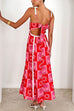 Heididress Ric Rac Trim Bow Back Palm Soleil Print Maxi Cami Dress