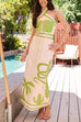 Heididress Palm Canyon Print Criss Cross Halter Maxi Dress