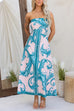 Heididress Strapless Tube Unique Print Swing Maxi Dress