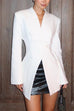 Heididress Chic V Neck Single Button Irregular Blazer