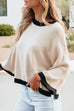 Heididress Crewneck Drop Shoulder Color Block Knit Sweater