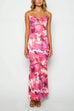 Heididress Tie Shoulder Backless Printed Maxi Cami Dress