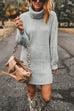 Heididress Turtleneck Long Sleeves Ribbed Knit Sweater Dress(in 7 Colors!)