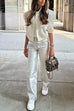 Heididress Glam Straight Leg Metallic Faux Leather Pants