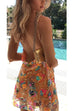 Heididress Chain Strap Backless Sequin Floral Mini Cami Dress