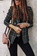 Heididress Double Breasted Open Front Plaid Blazer Jacket