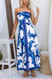 Heididress Strapless Tube Unique Print Swing Maxi Dress